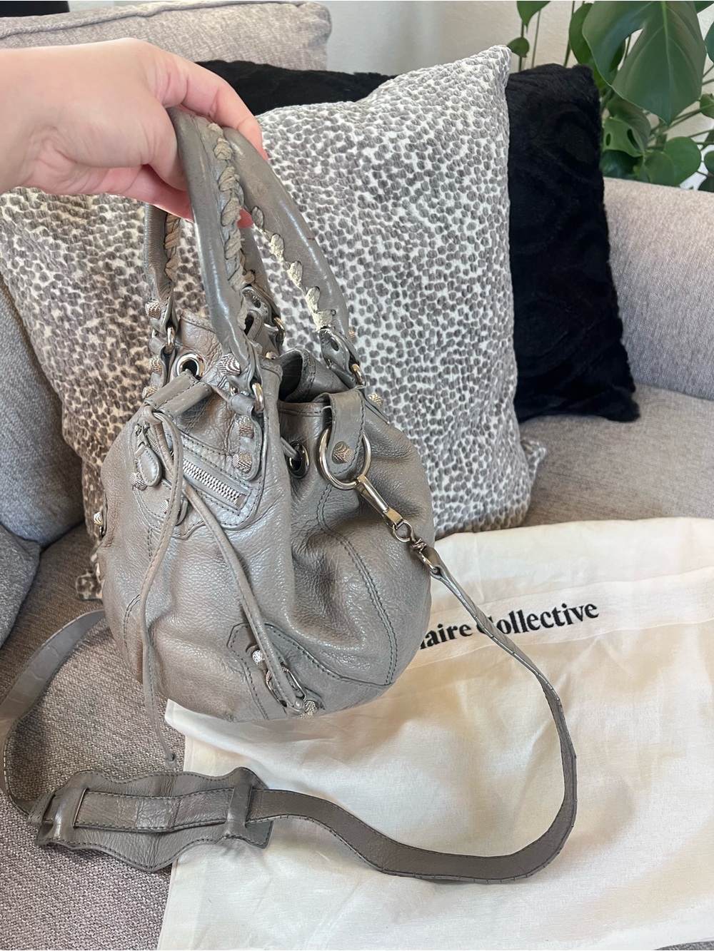 Balenciaga Grey City Le Cagole Motocross Pompon Bucket Bag - Picture 3 of 12